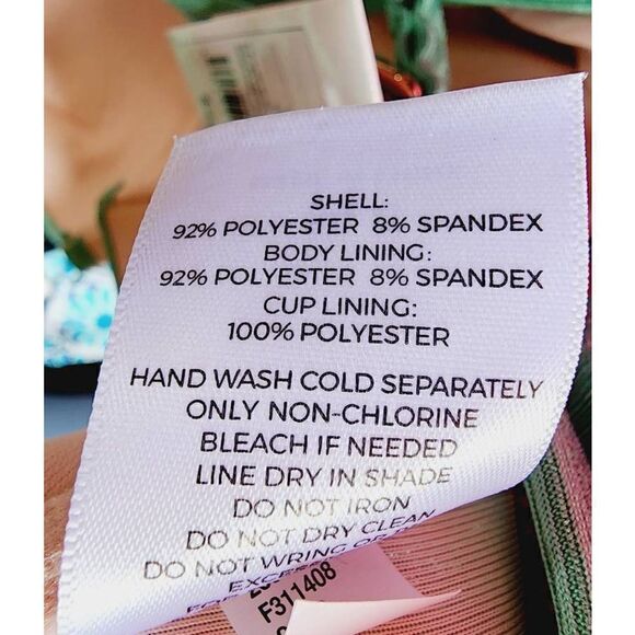 Shade & Shore Womens One Piece Swimsuit Green Cut Out Sweetheart Neck 34C - Picture 8 of 9